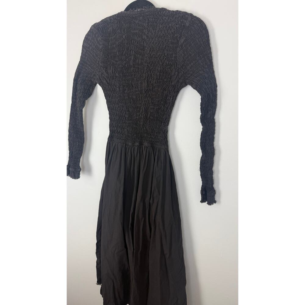 Sea New York Womens Casey Long Sleeve Raw Hem Fit & Flare Black Midi Dress 2 - Picture 7 of 11